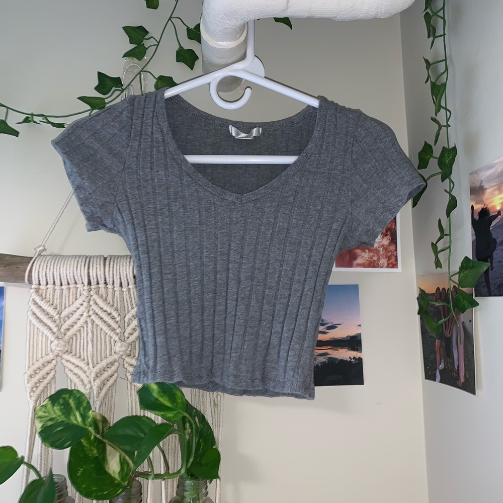 Grey Crop Top